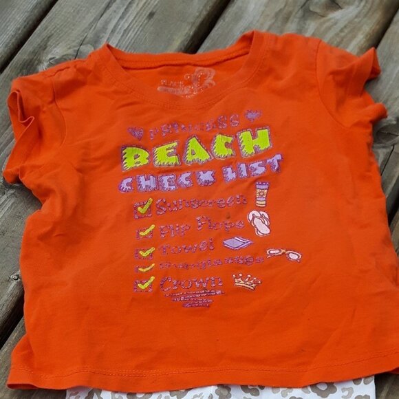 Kids Outfit 3T Beach tee and 2T patterned leggings - Picture 4 of 4